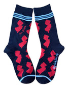 New Jersey Shapes in Red and Black Womens Socks-1