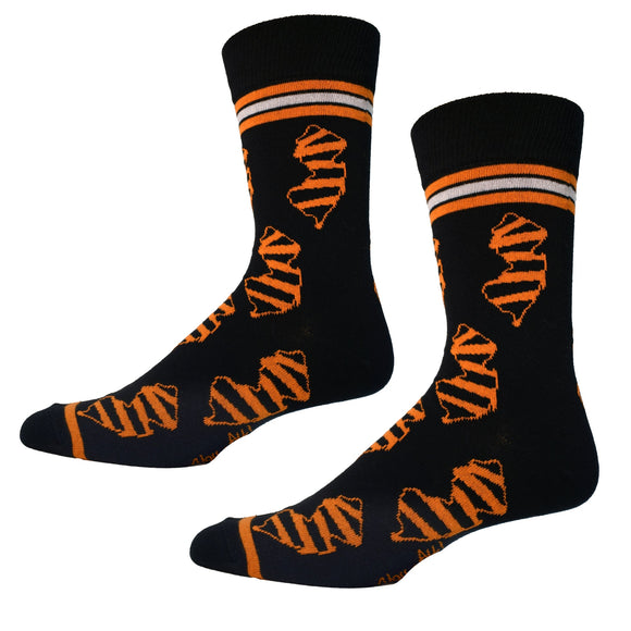 New Jersey Shapes in Black and Tiger Stripes Mens Socks