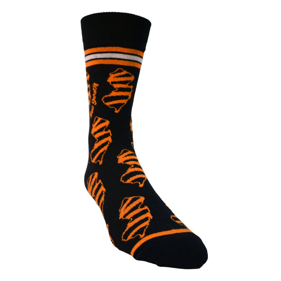 New Jersey Shapes in Black and Tiger Stripes Mens Socks