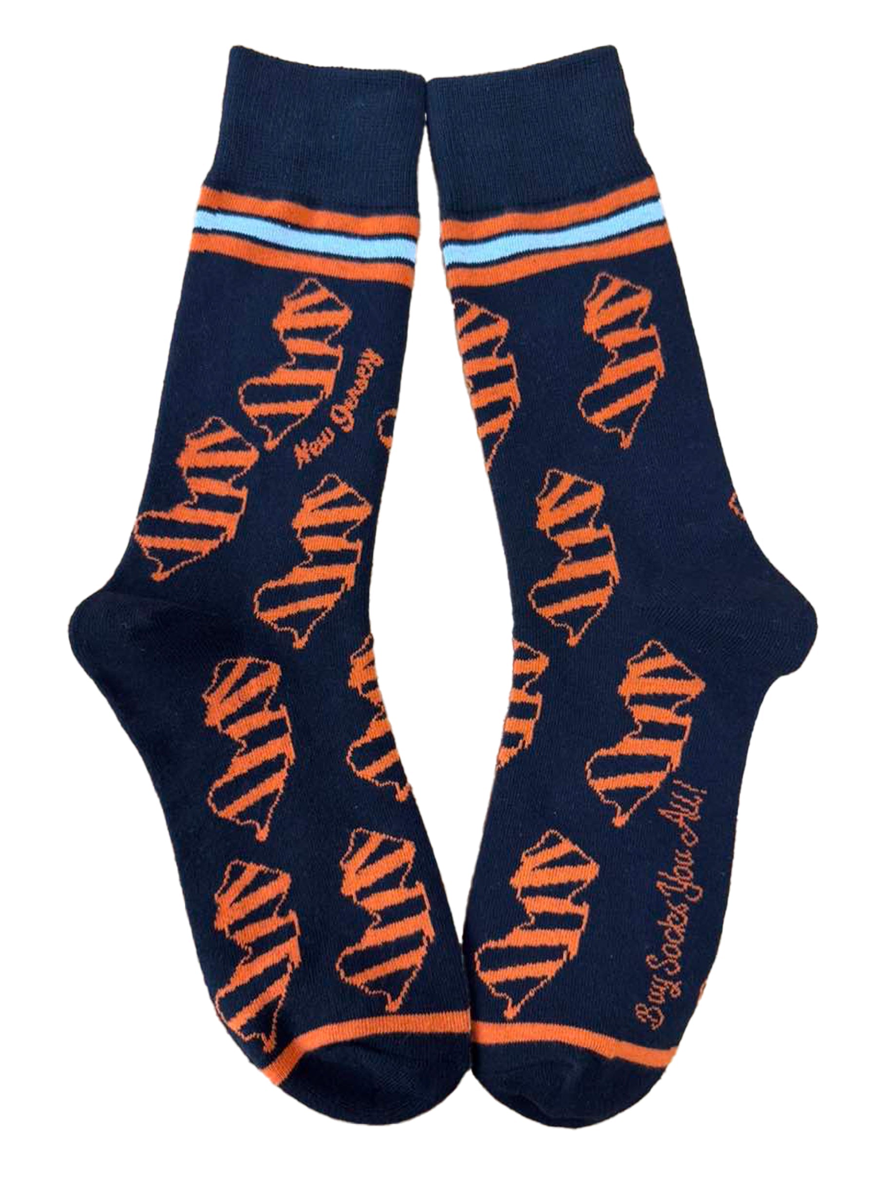 New Jersey Shapes in Black and Tiger Stripes Mens Socks