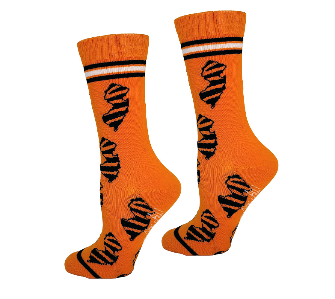 New Jersey Shapes in Orange and Tiger Stripes Womens Socks