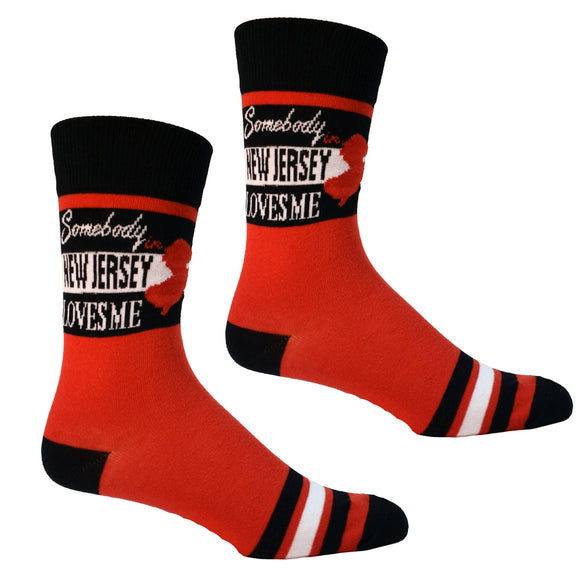 Somebody in New Jersey Loves Me Mens Socks