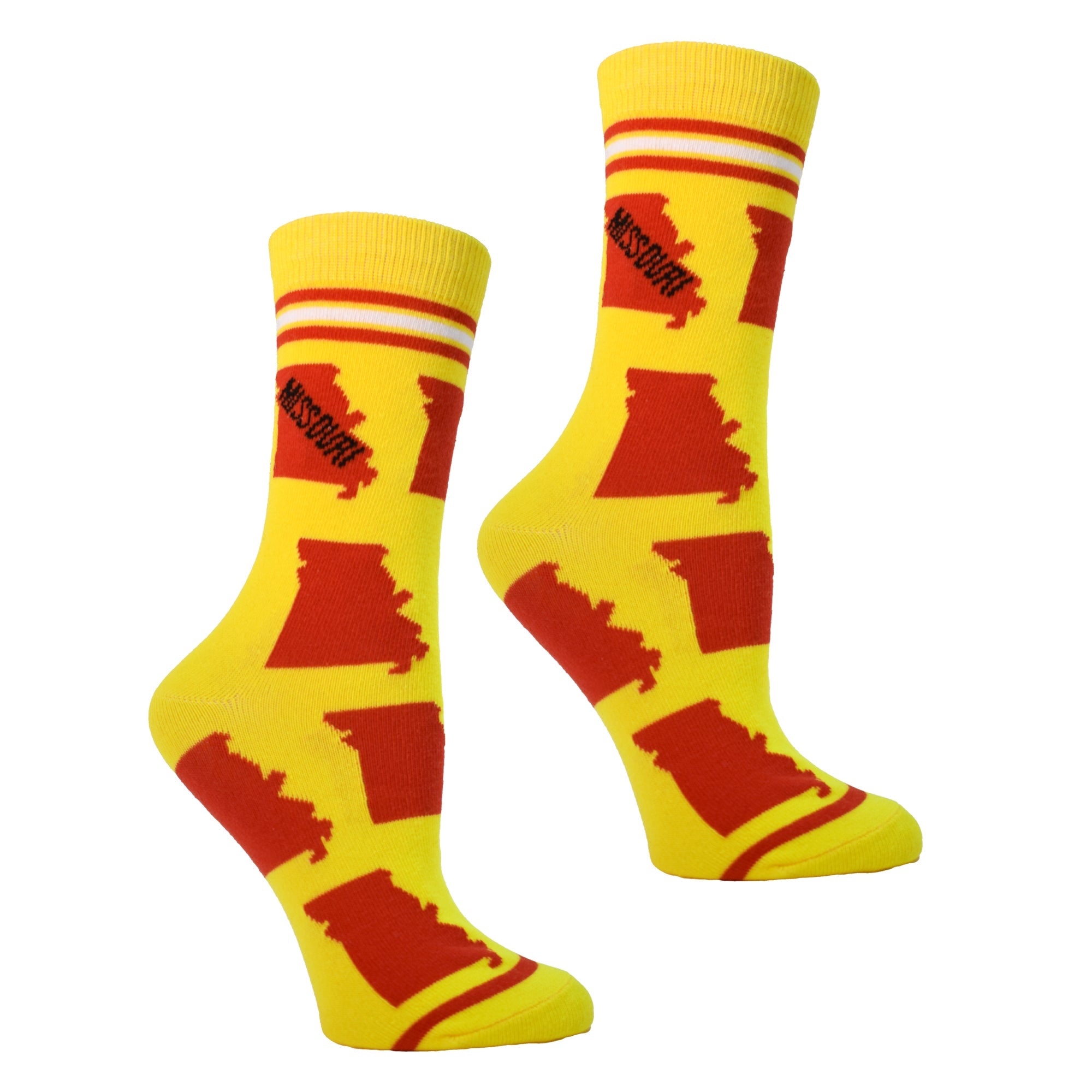 Missouri State Shapes in Red and Yellow Womens Socks