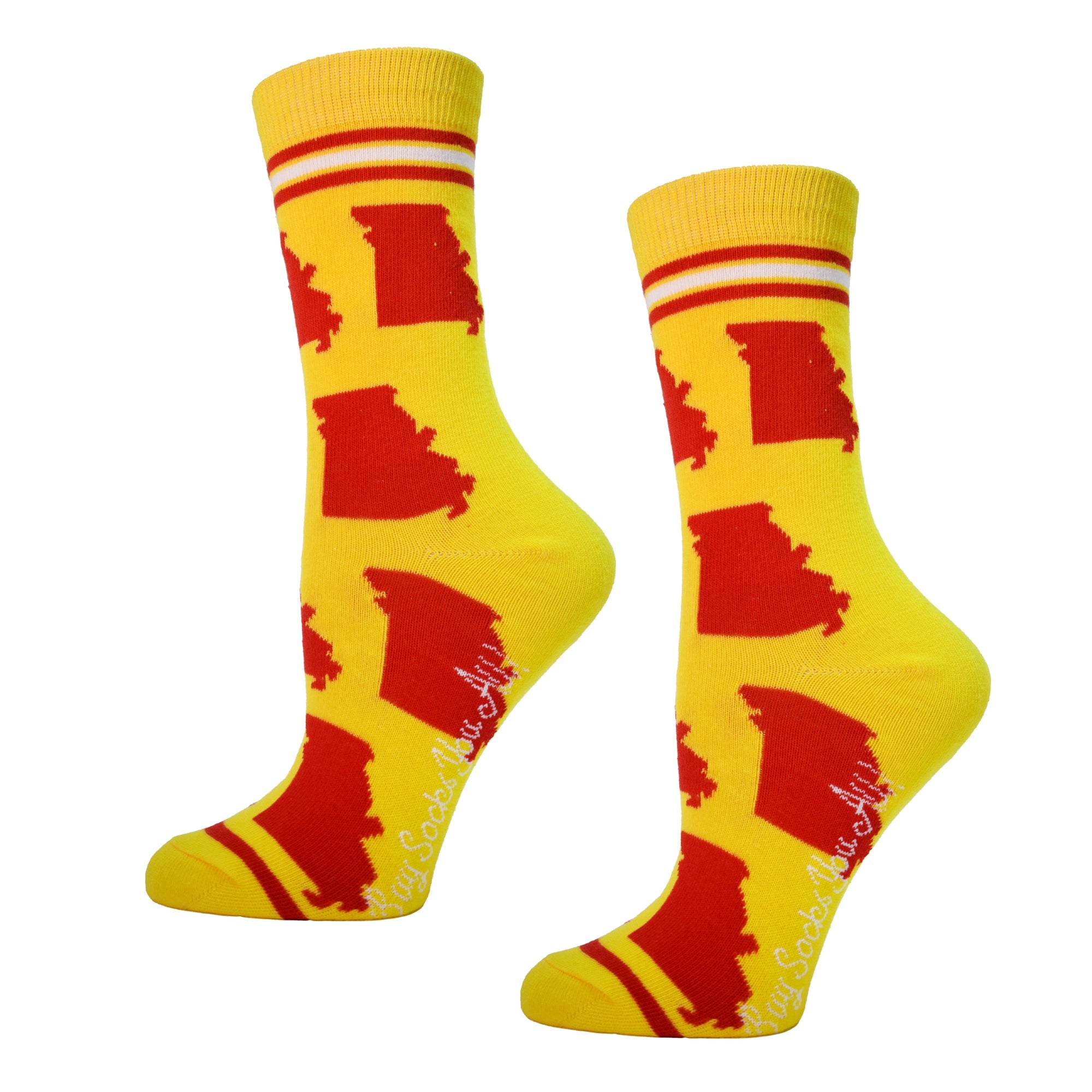 Missouri State Shapes in Red and Yellow Womens Socks