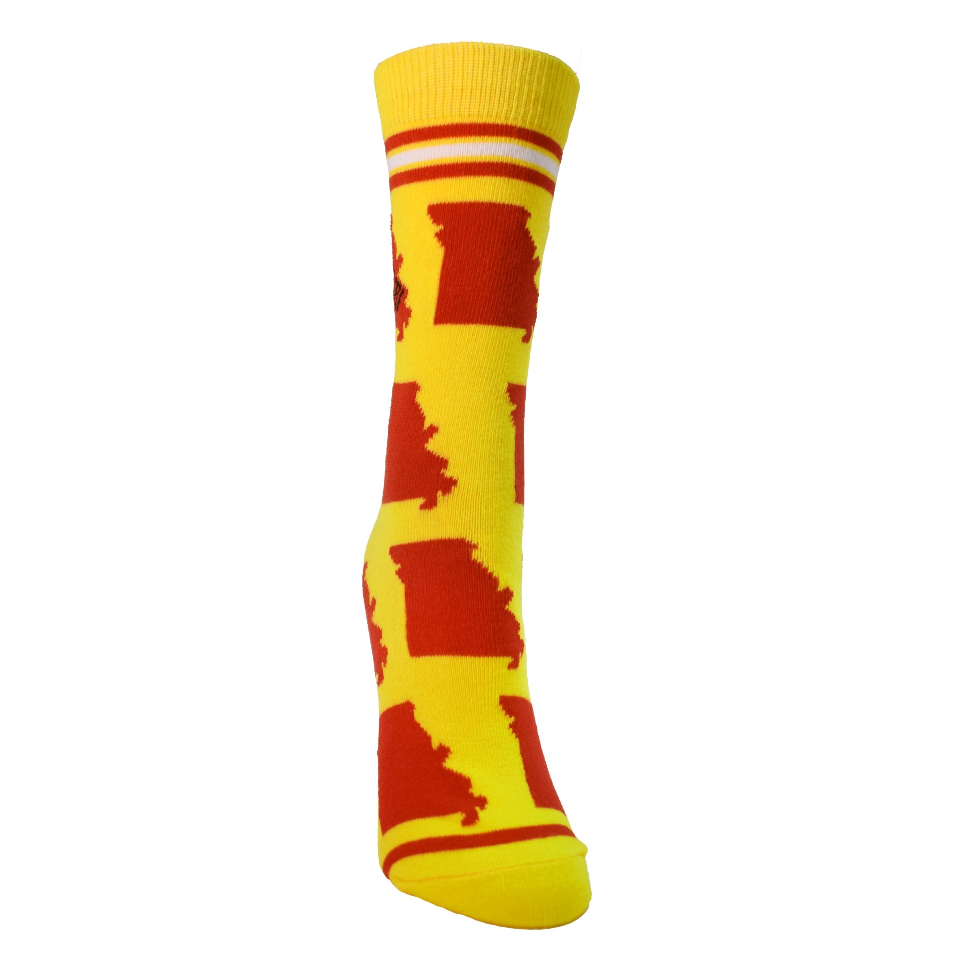 Missouri State Shapes in Red and Yellow Womens Socks