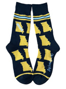 Missouri State Shapes in Black and Yellow Mens Socks-1