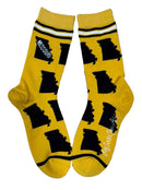 Missouri State Shapes in Black and Yellow Womens Socks-1