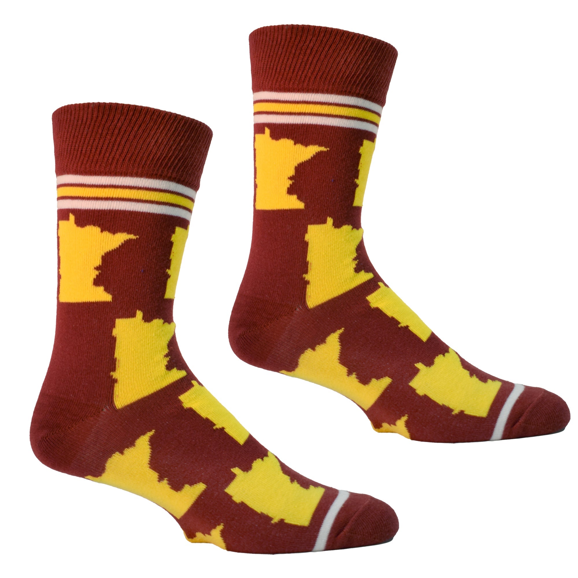 Minnesota Shapes in Maroon and Gold Mens Socks