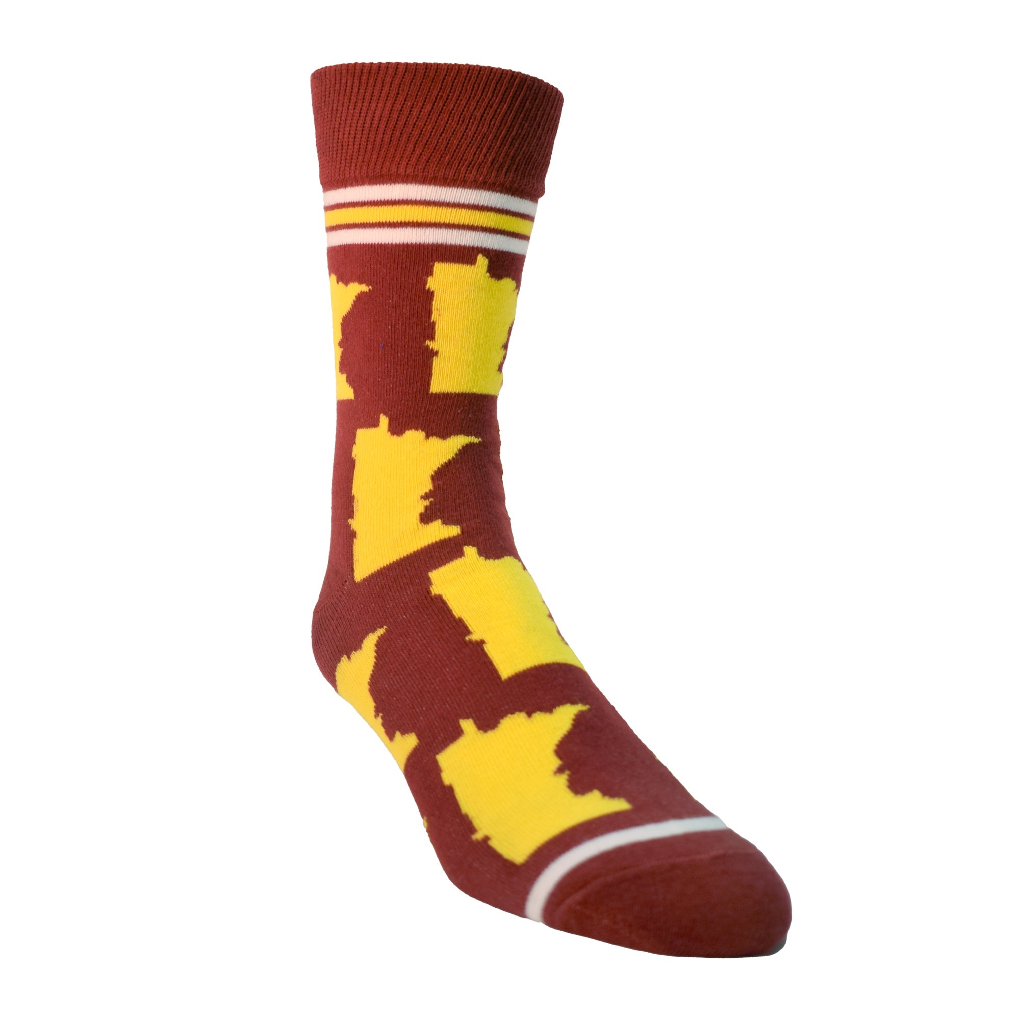 Minnesota Shapes in Maroon and Gold Mens Socks