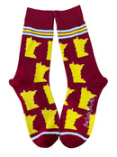 Minnesota Shapes in Maroon and Gold Mens Socks-1