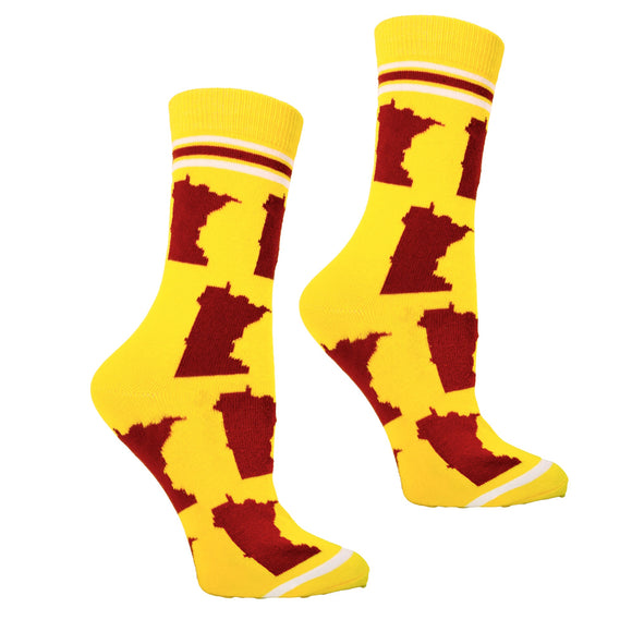 Minnesota Shapes in Maroon and Gold Womens Socks