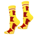 Minnesota Shapes in Maroon and Gold Womens Socks-3
