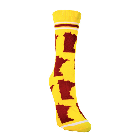 Minnesota Shapes in Maroon and Gold Womens Socks