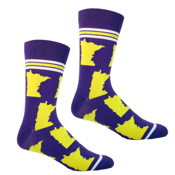 Minnesota Shapes in Purple and Gold Mens Socks