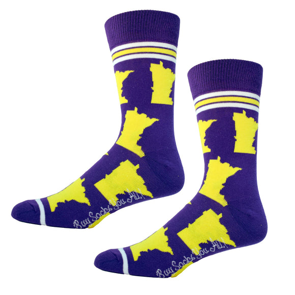 Minnesota Shapes in Purple and Gold Mens Socks