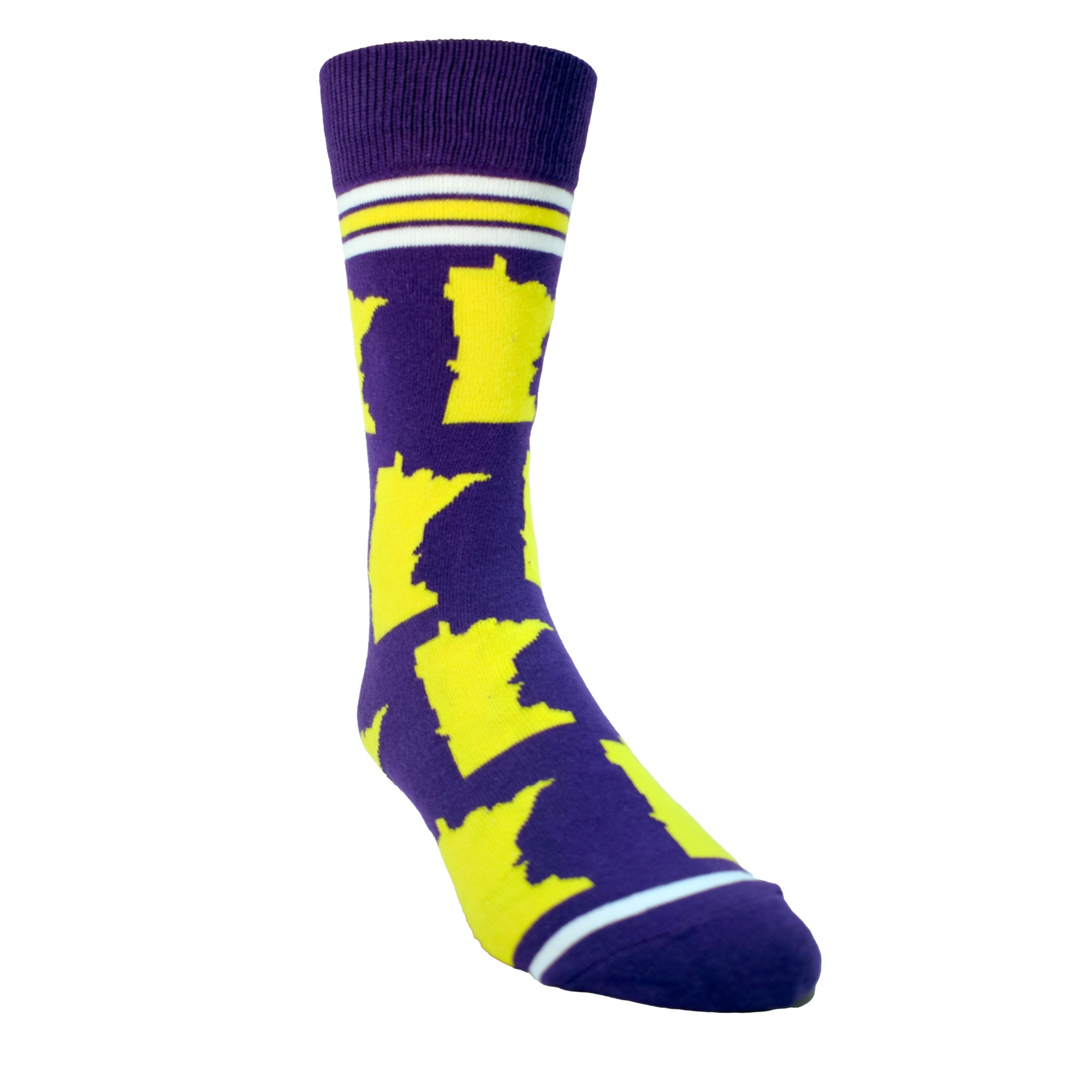 Minnesota Shapes in Purple and Gold Mens Socks