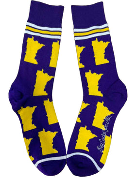 Minnesota Shapes in Purple and Gold Mens Socks