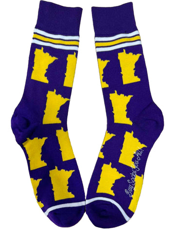 Minnesota Shapes in Purple and Gold Mens Socks