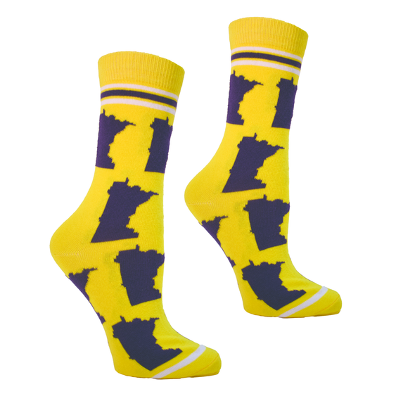 Minnesota Shapes in Purple and Gold Womens Socks