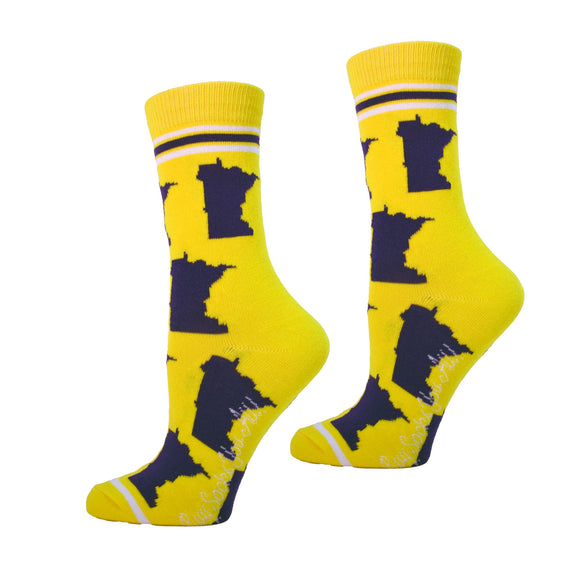 Minnesota Shapes in Purple and Gold Womens Socks