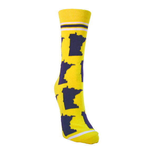 Minnesota Shapes in Purple and Gold Womens Socks