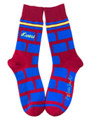 Kansas Shapes in Red and Blue Mens Socks-1