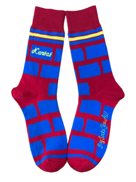 Kansas Shapes in Red and Blue Mens Socks