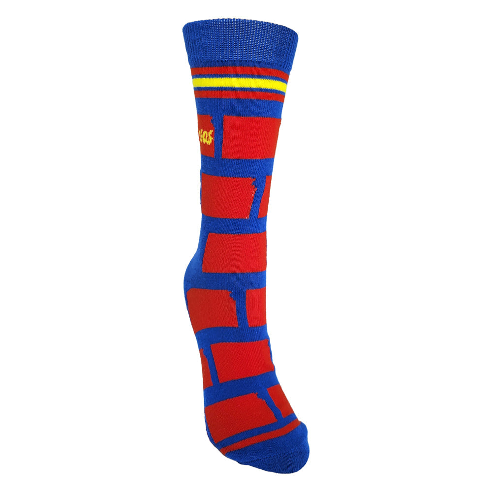 Kansas Shapes in Red and Blue Womens Socks