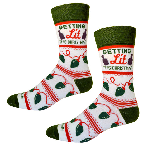 Getting Lit This Christmas Men's Socks