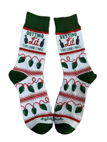 Getting Lit This Christmas Men's Socks