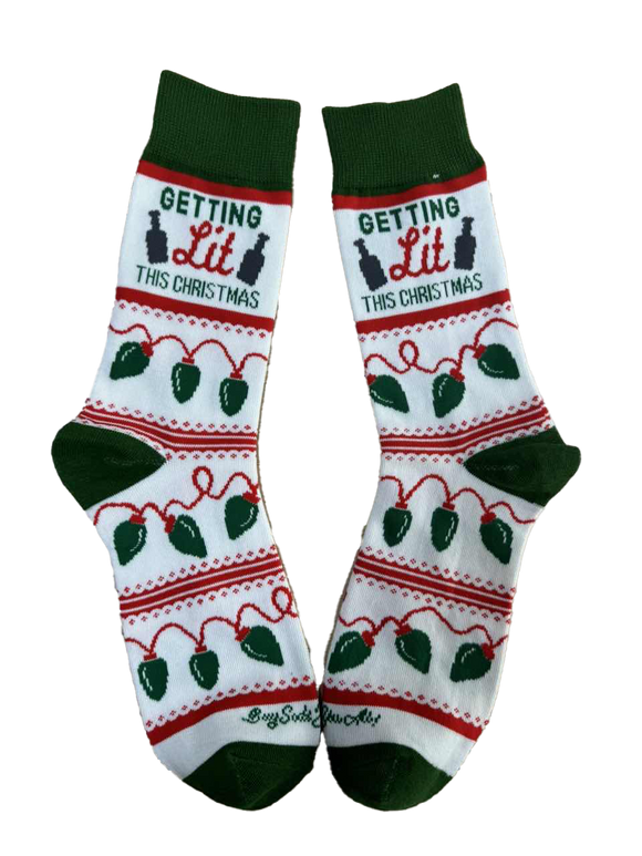 Getting Lit This Christmas Men's Socks