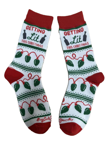 Getting Lit This Christmas Women's Socks