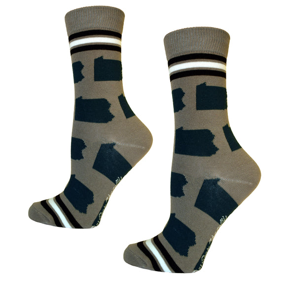 Pennsylvania Shapes in Teal and Silver Women's Socks