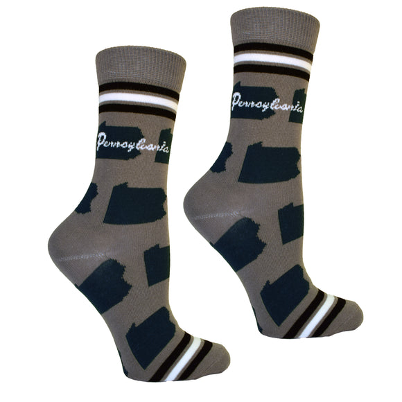 Pennsylvania Shapes in Teal and Silver Women's Socks