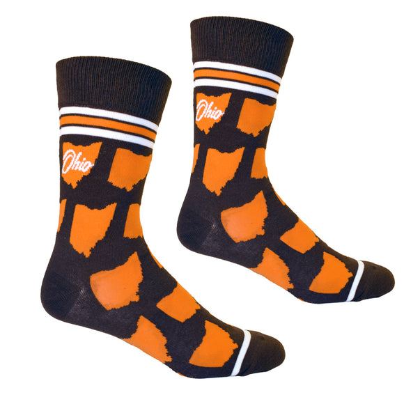 Ohio Shapes in Brown and Orange Men's Socks