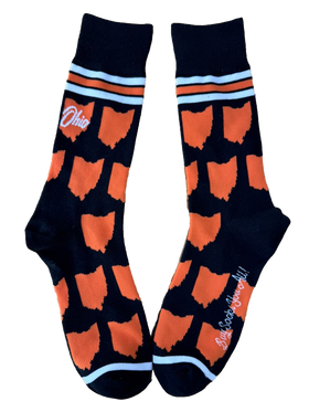 Ohio Shapes in Brown and Orange Men's Socks