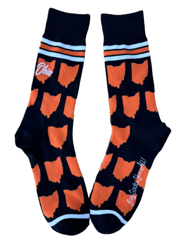 Ohio Shapes in Brown and Orange Men's Socks