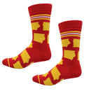 Iowa Shapes in Red and Yellow Men's Socks-4