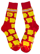 Iowa Shapes in Red and Yellow Men's Socks-1