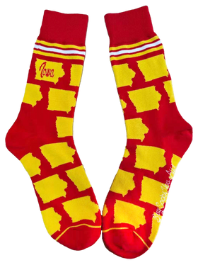Iowa Shapes in Red and Yellow Men's Socks