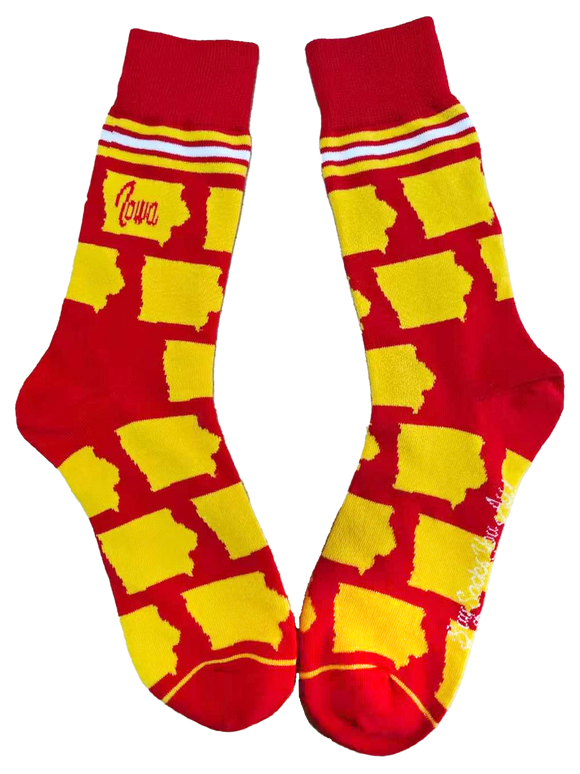 Iowa Shapes in Red and Yellow Men's Socks