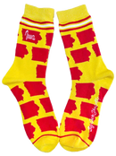 Iowa Shapes in Red and Yellow Women's Socks-1