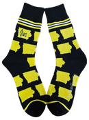Iowa Shapes in Yellow and Black Men's Socks-1