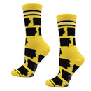 Iowa Shapes in Yellow and Black Women's Socks-4
