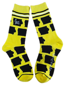 Iowa Shapes in Yellow and Black Women's Socks-1