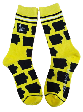 Iowa Shapes in Yellow and Black Women's Socks