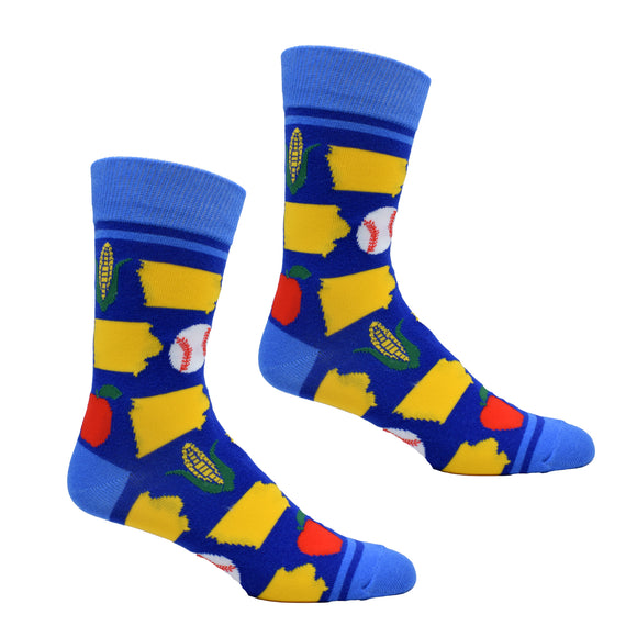 Iowa Shapes with Icons Men's Socks
