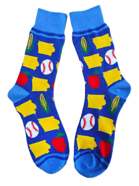 Iowa Shapes with Icons Men's Socks