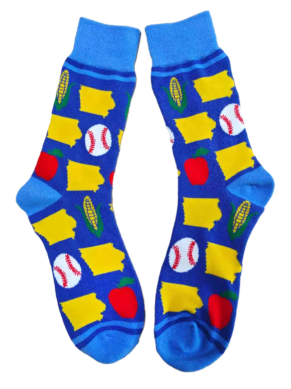 Iowa Shapes with Icons Men's Socks