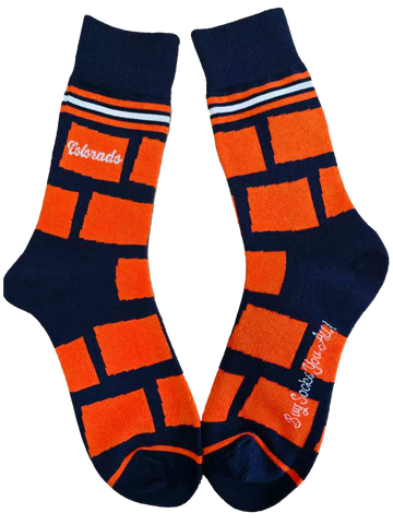 Colorado Shapes in Orange and Blue Men's Socks